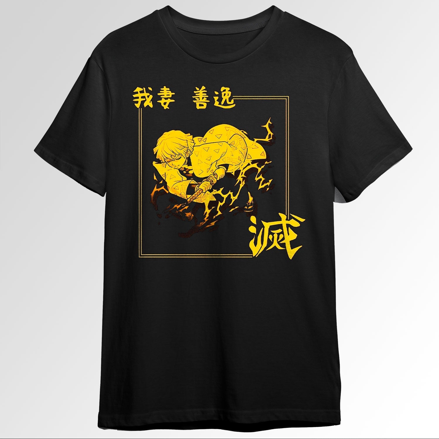 Zenitsu Destroy Kanji Orange Print Kimetsu Nlayer 120