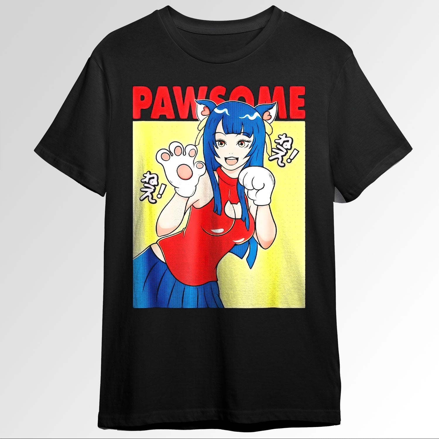 Anime girl shirt cute waifu Neko cosplay Gif 77273277