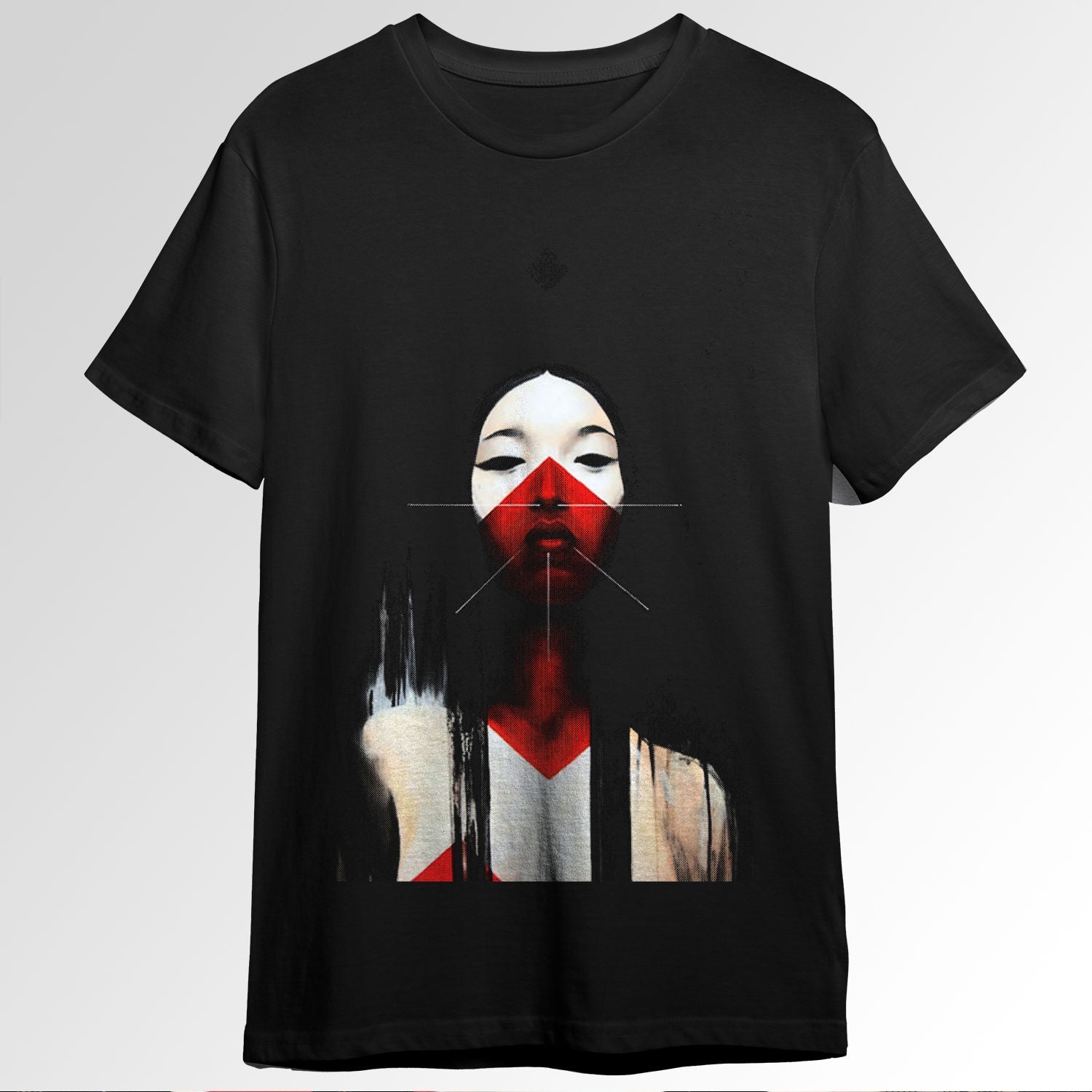 Beautiful Black and Red Fine Art Japanese Il 54962321
