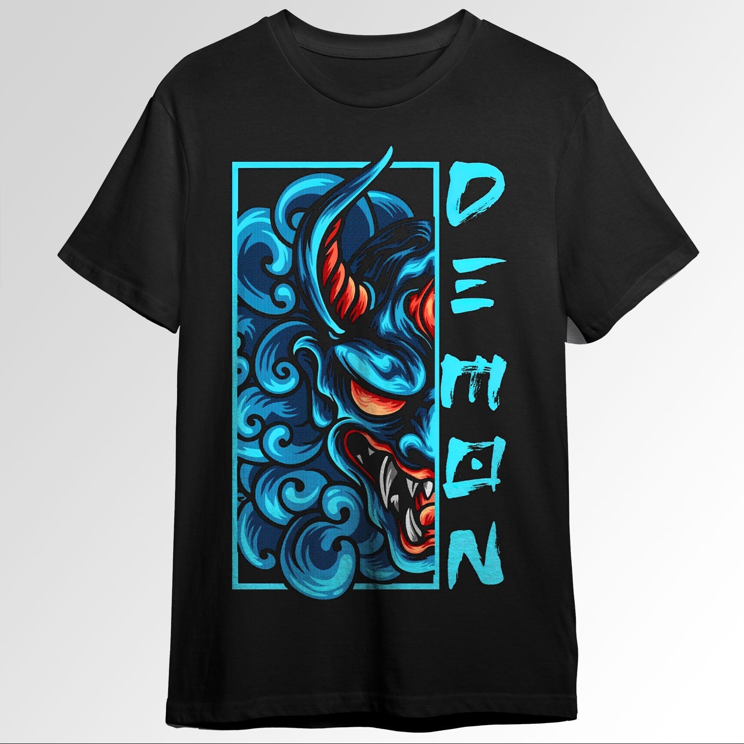 Blue Demon Face Japanese Culture Art 96647488