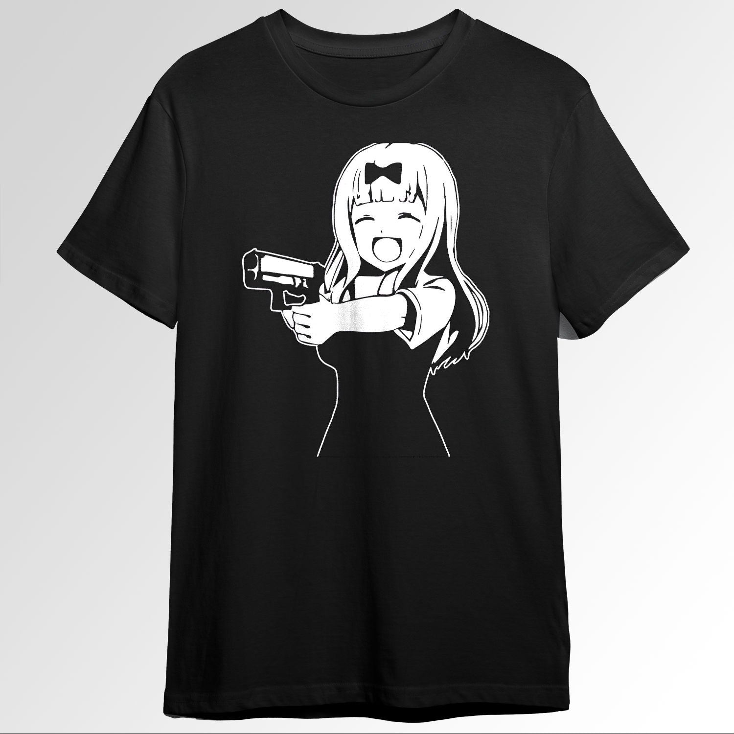 Chika fujiwara holds a gun anime girl with a114988695