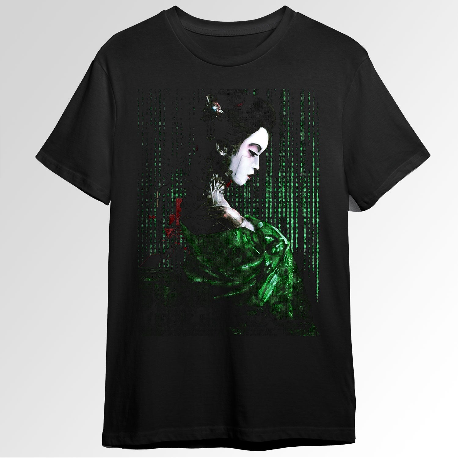 Cyberpunk Geisha Matrix Code Glitch Japanese 67914053