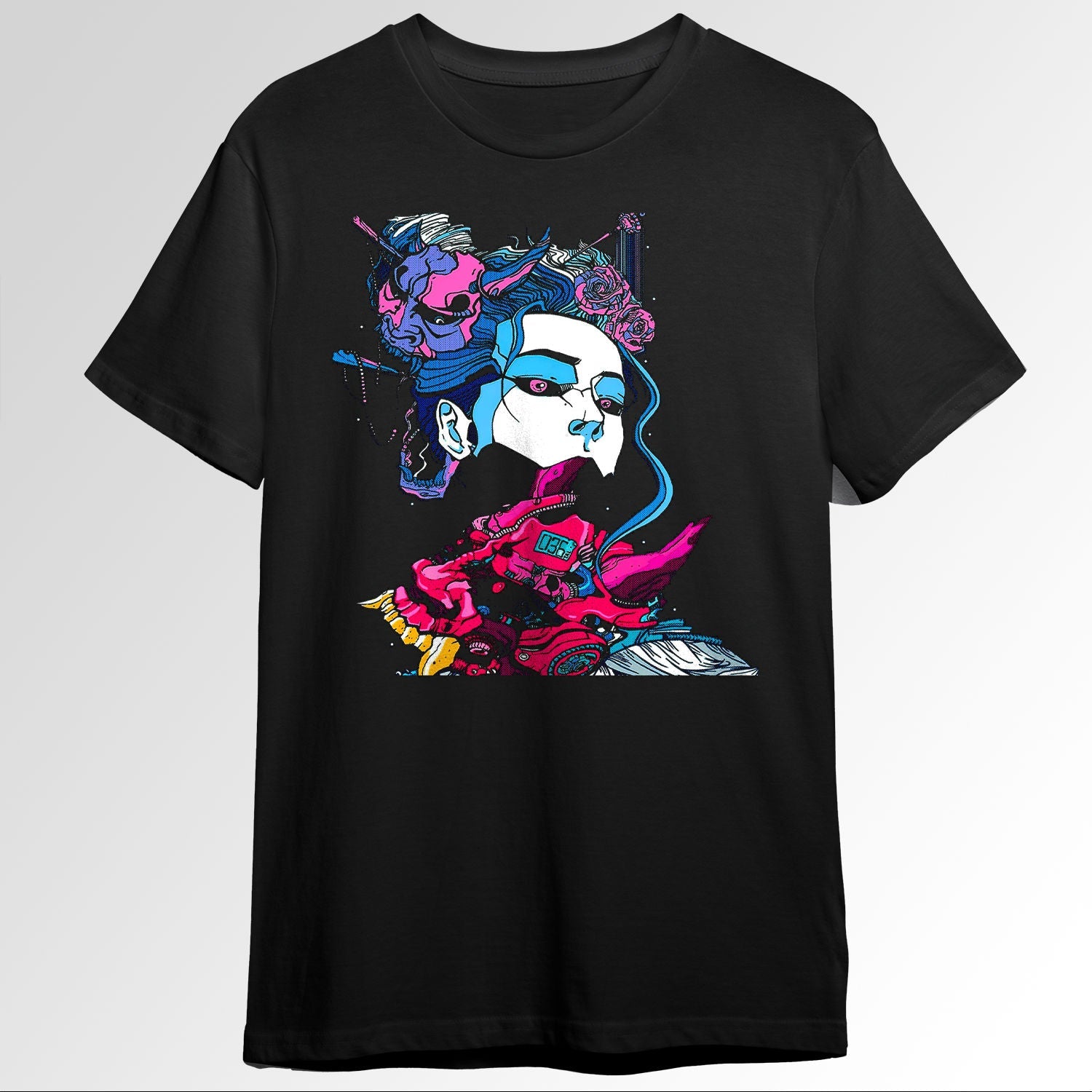 Cyberpunk Samurai Demon Mask Japanese Girl 55489598