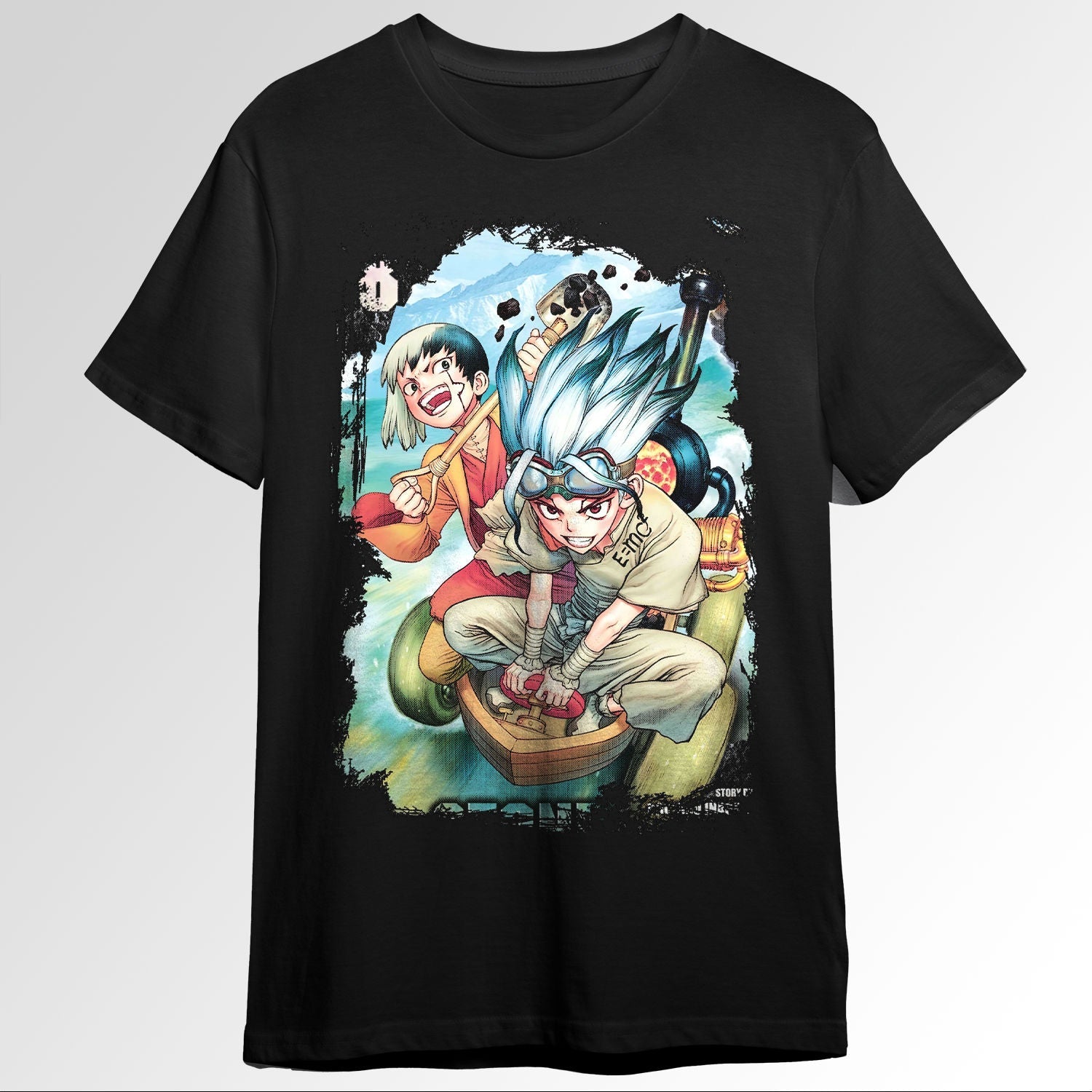 Dr Stone Dokuta Suton Grunge Border Anime De103662601