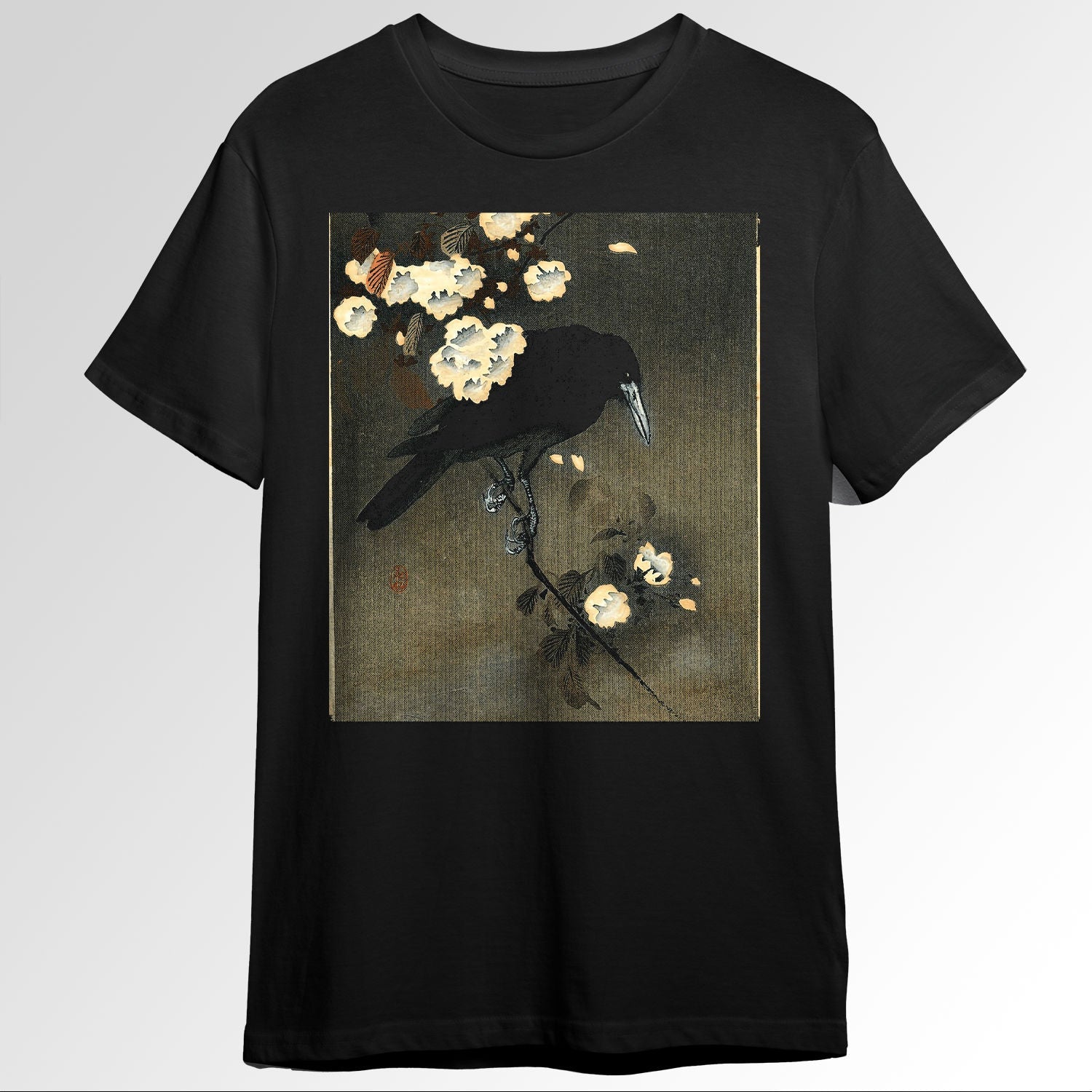 Japanese Aesthetic Crow Cherry Blossom Woodbrt Pr1418