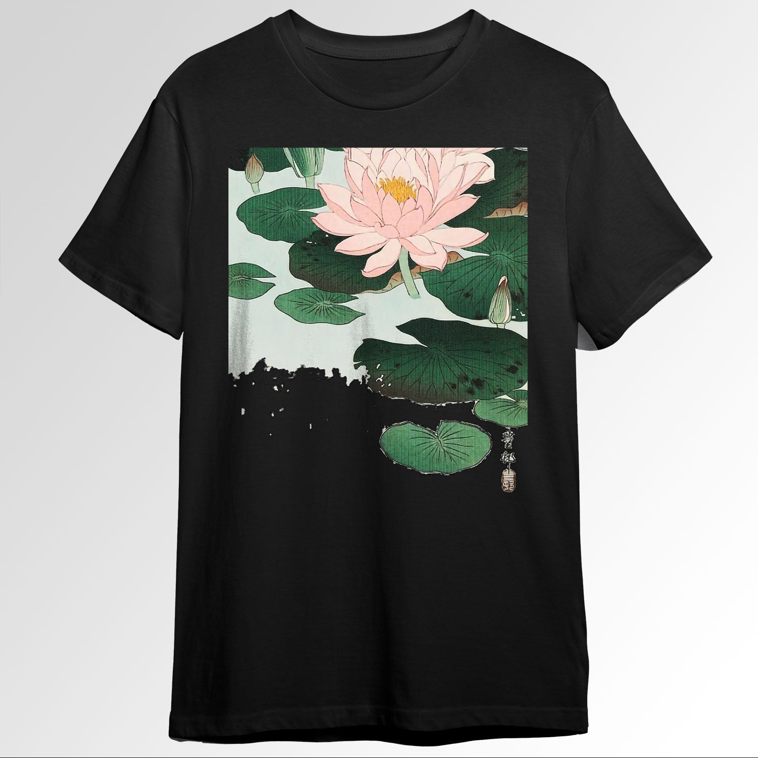 Japanese Aesthetic Lotus Flower Vintage WoodArt P1655