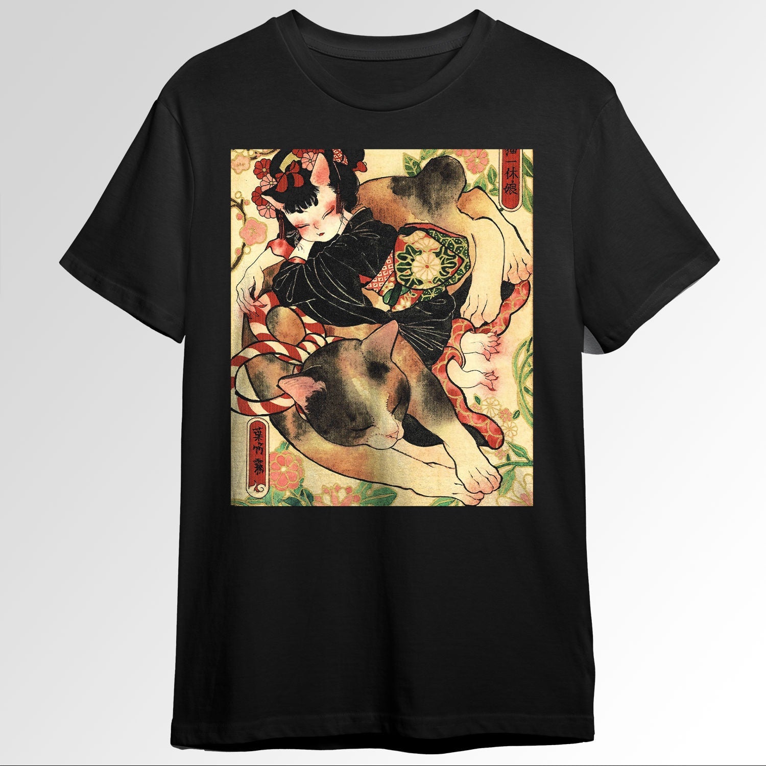Japanese Aesthetic Neko Cat Girl Watercolor ng 710115