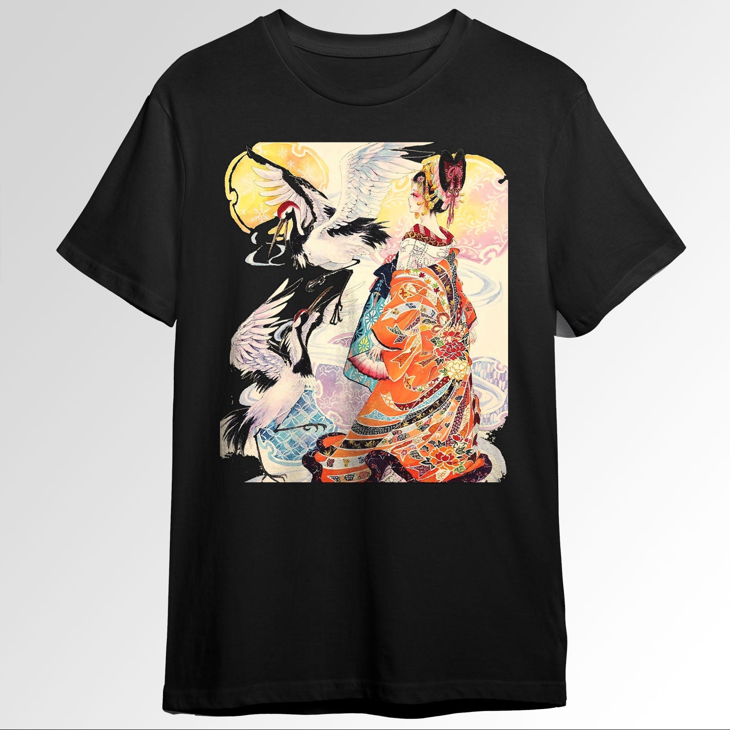 Japanese Aesthetic Oiran Girl Crane Traditiointin0884