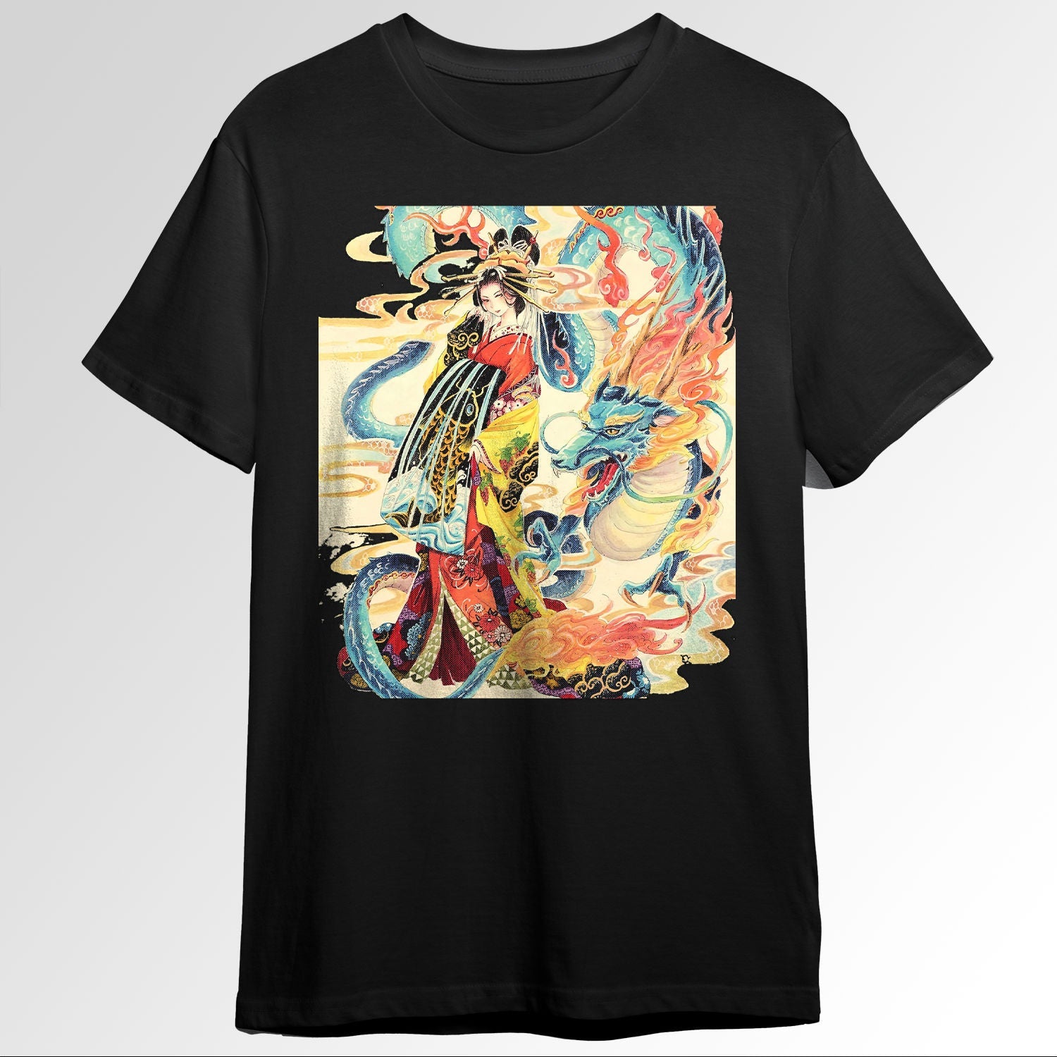 Japanese Aesthetic Oiran Girl Dragon Traditiainti1100