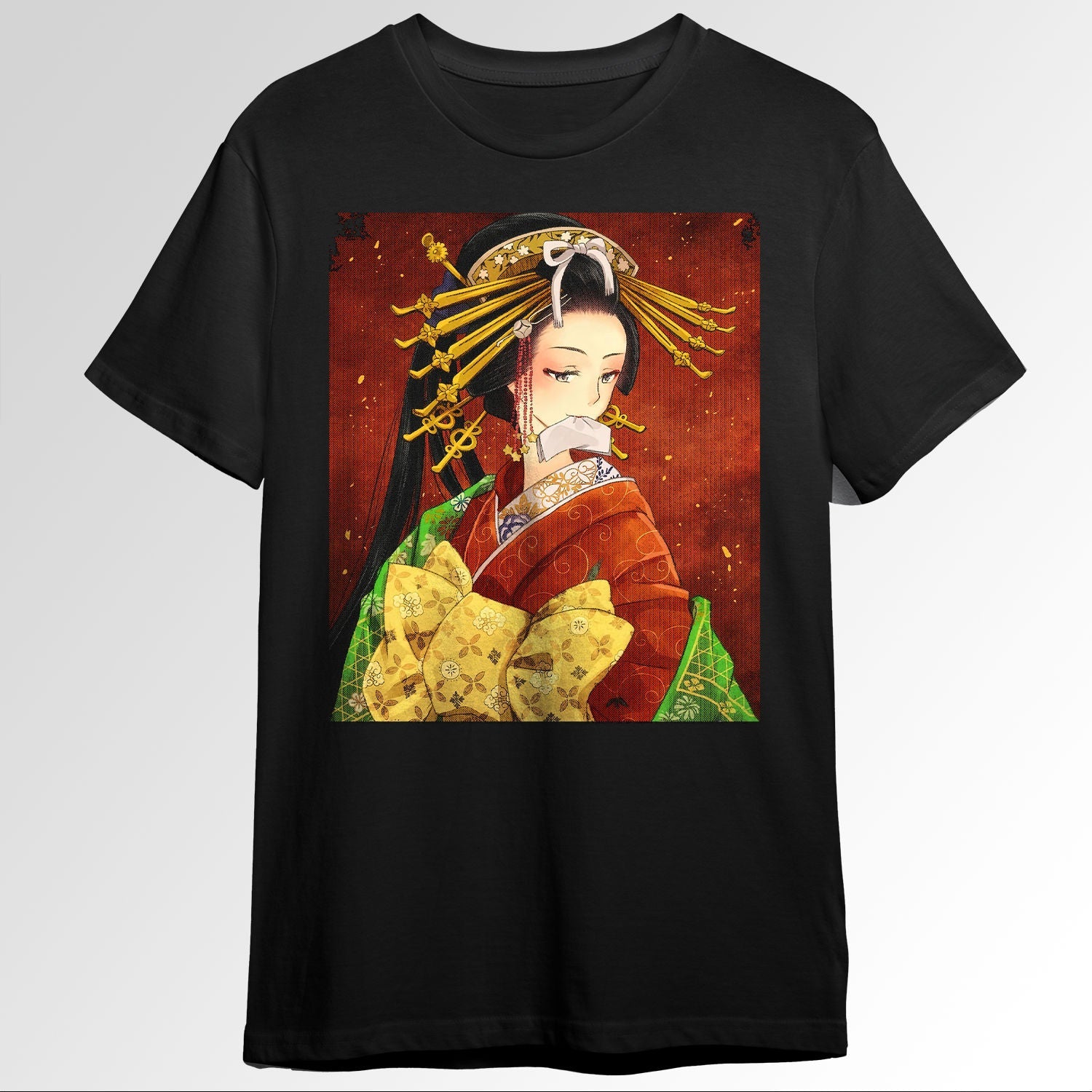 Japanese Aesthetic Oiran Girl Floral Art 71056221