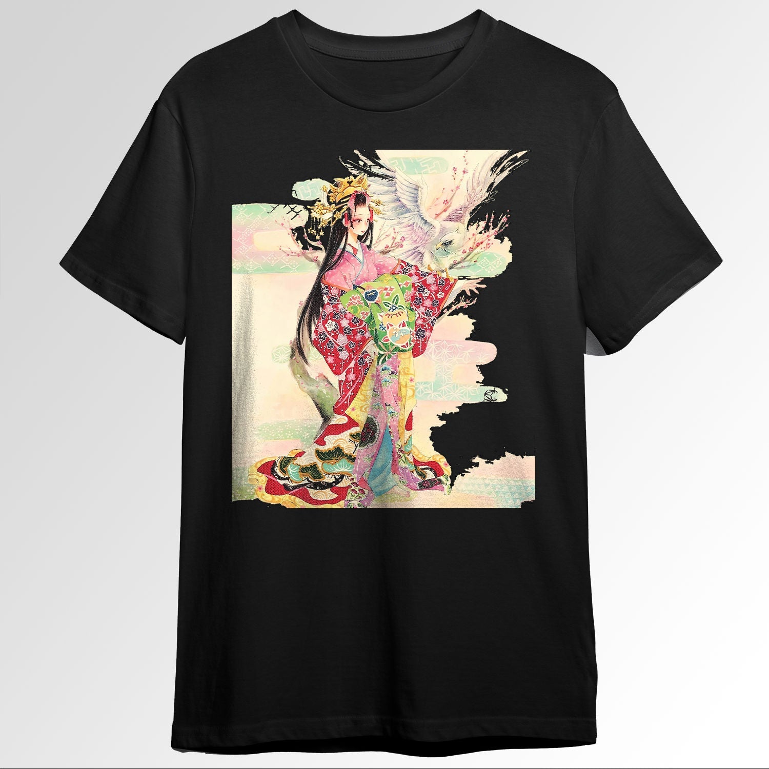 Japanese Aesthetic Oiran Girl Hawk Traditionnting0685