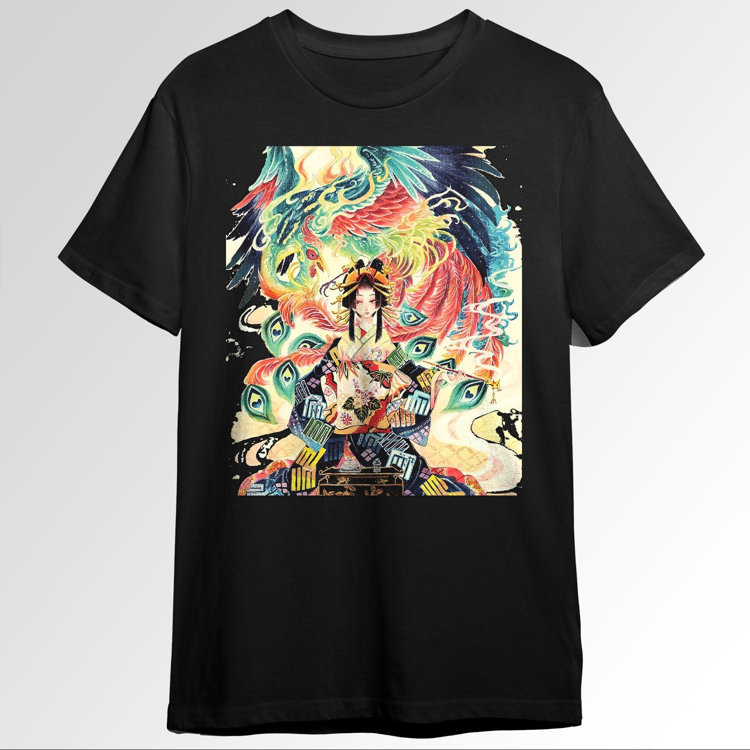 Japanese Aesthetic Oiran Girl Phoenix TraditPaint1420