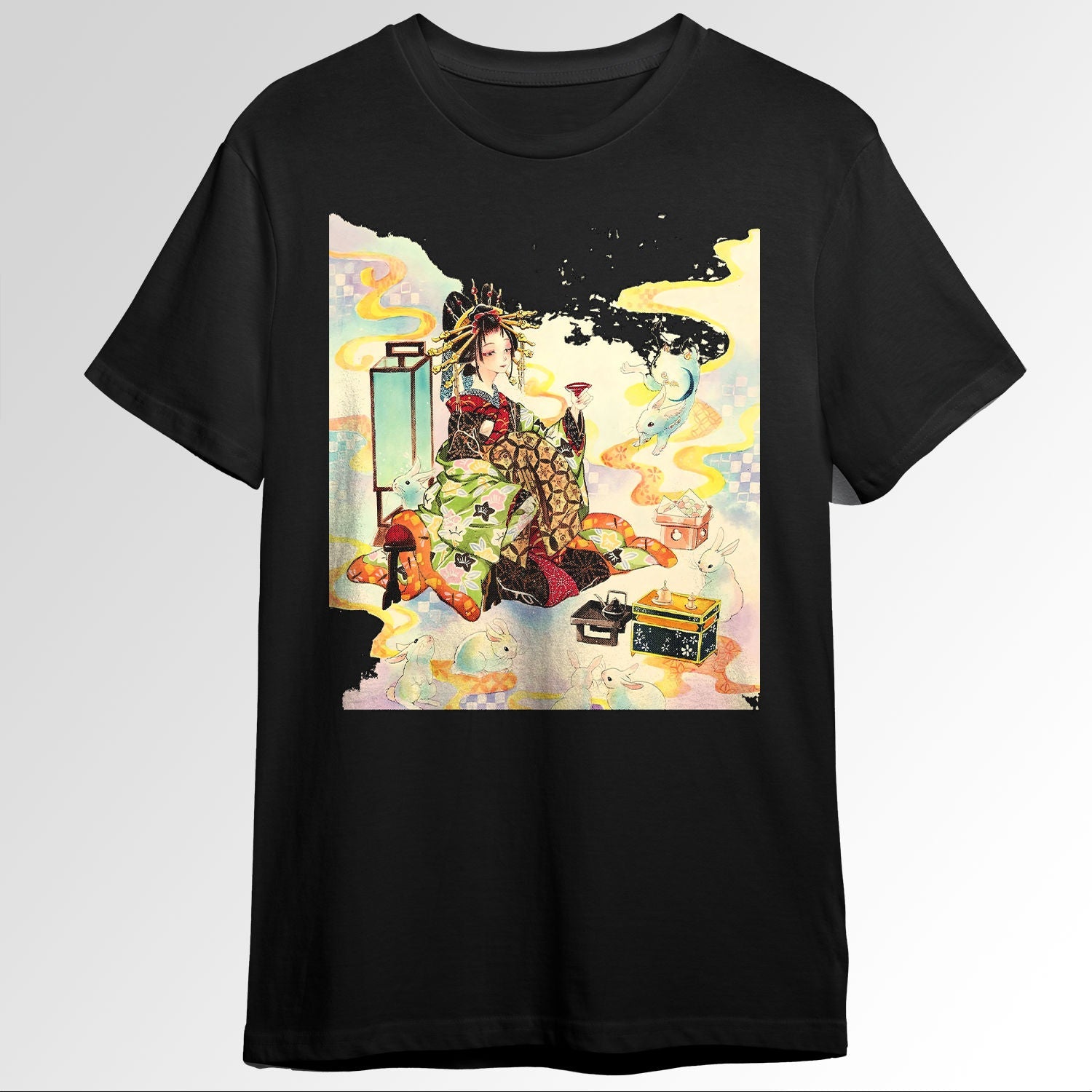 Japanese Aesthetic Oiran Girl Rabbit Traditiainti1101