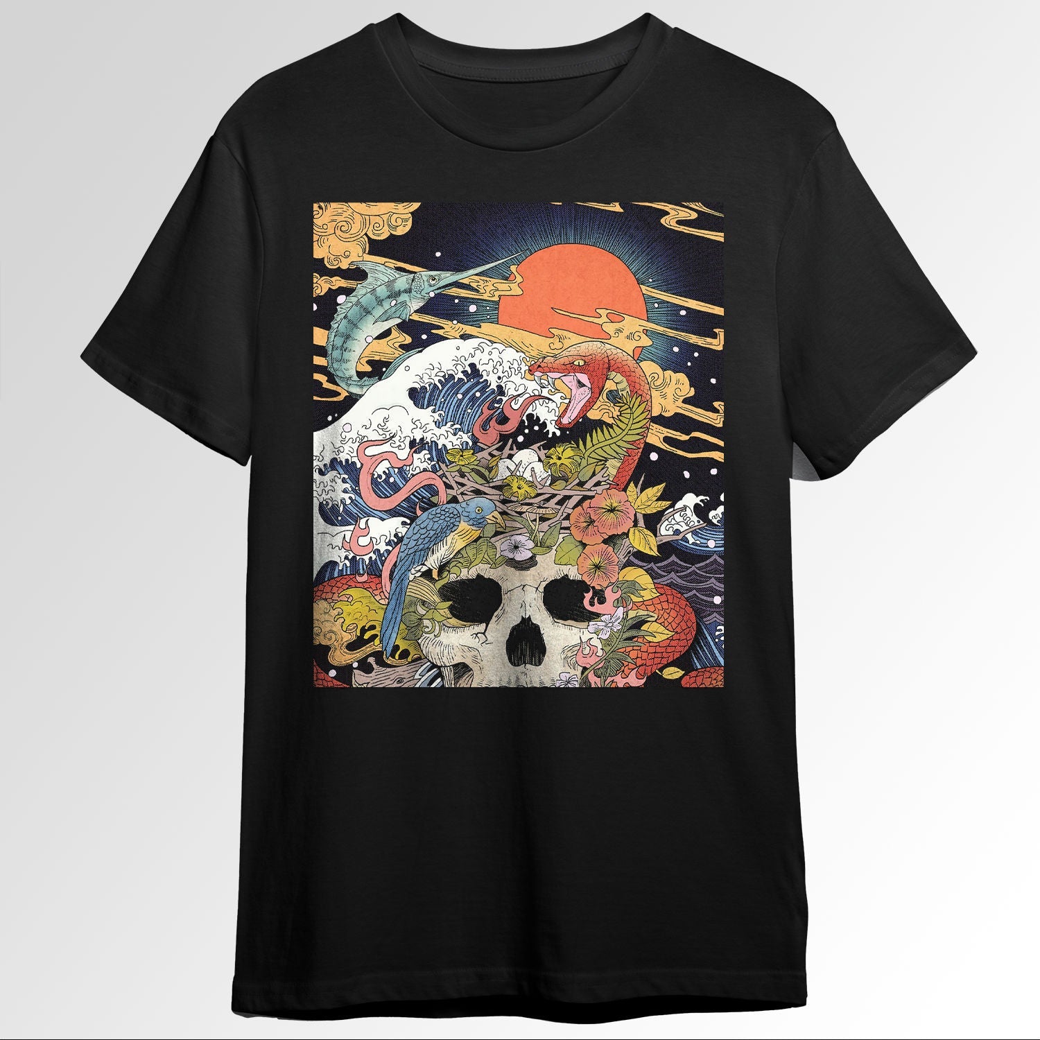Japanese Aesthetic Wave Off Kanagawa Ukiyo elock 1465