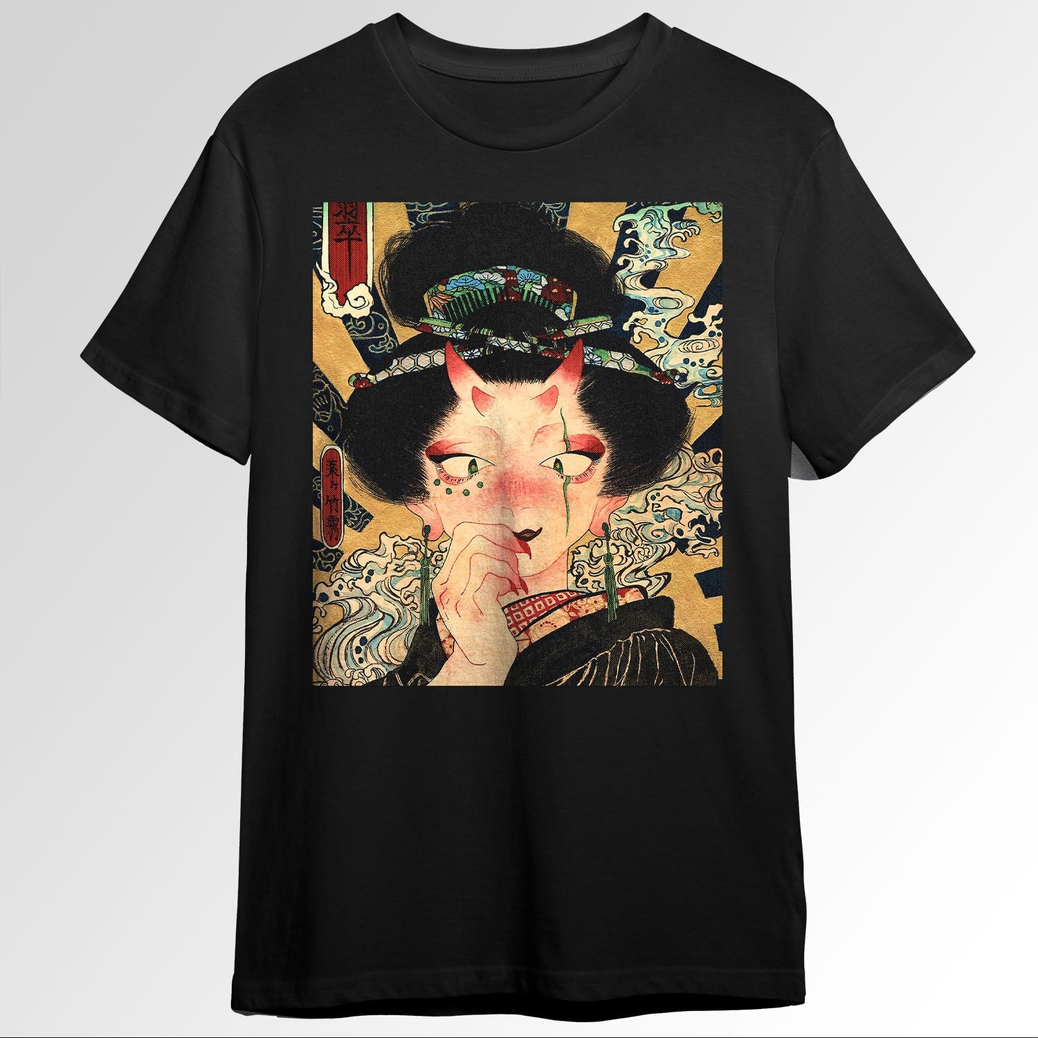Japanese Aesthetic Youkai Horned Girl TraditPaint1466