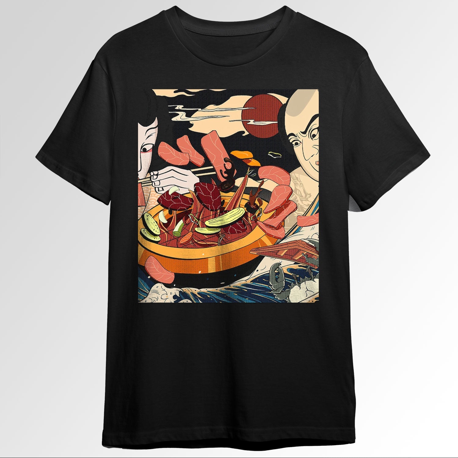 Japanese Food Sushi Ukiyo e Traditional WoodArt 70328