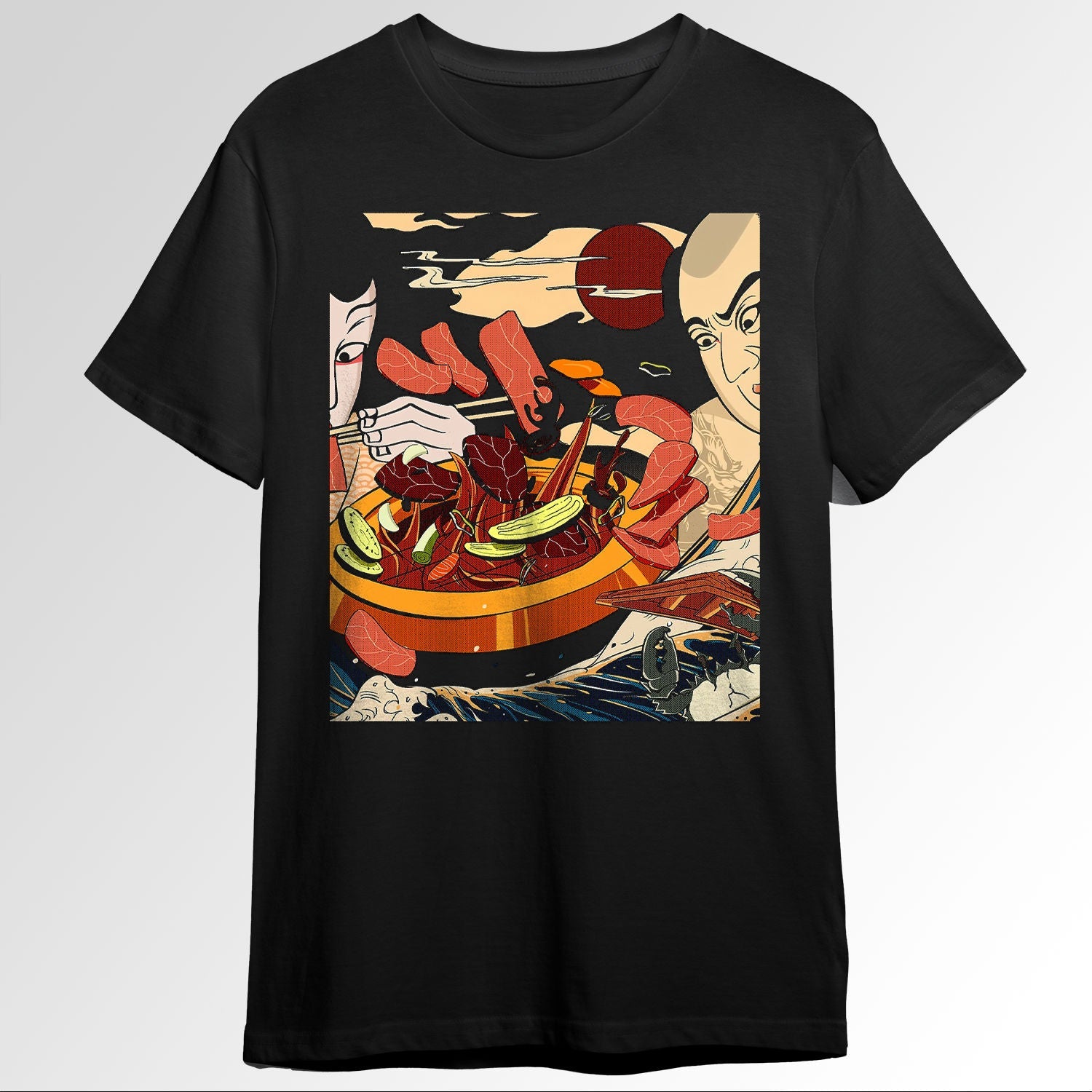 Japanese Food Sushi Ukiyo e Traditional Woodrt 741015
