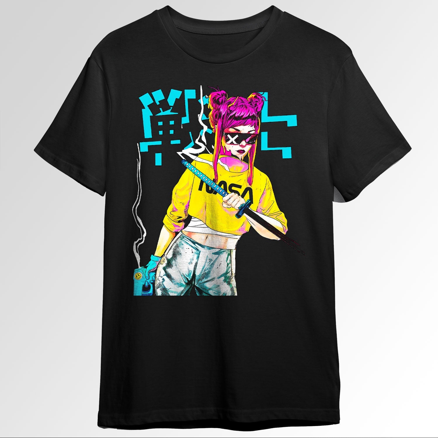 Japanese Samurai Girl Cyberpunk Urban Style 119705405