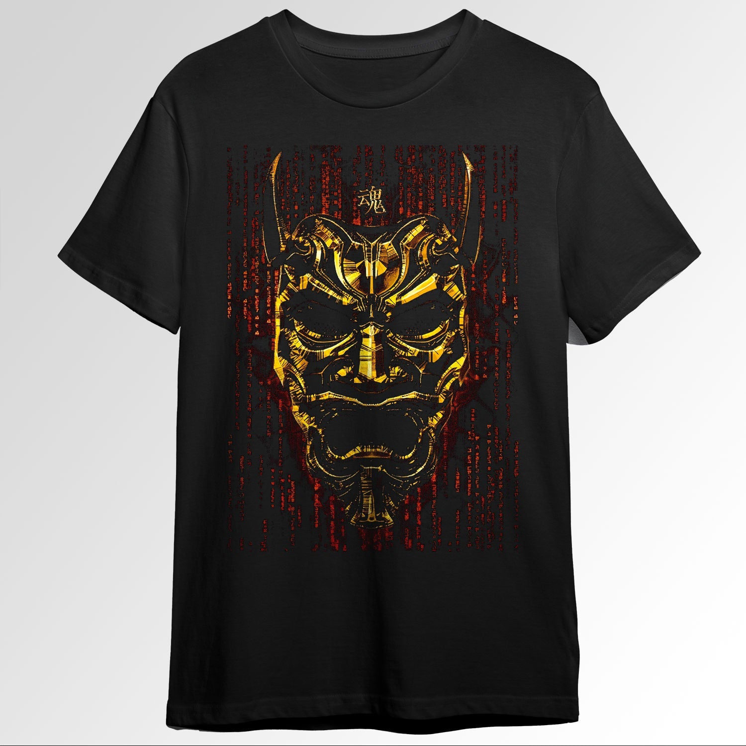 Samurai Oni demon golden mask japan abstract 45437295