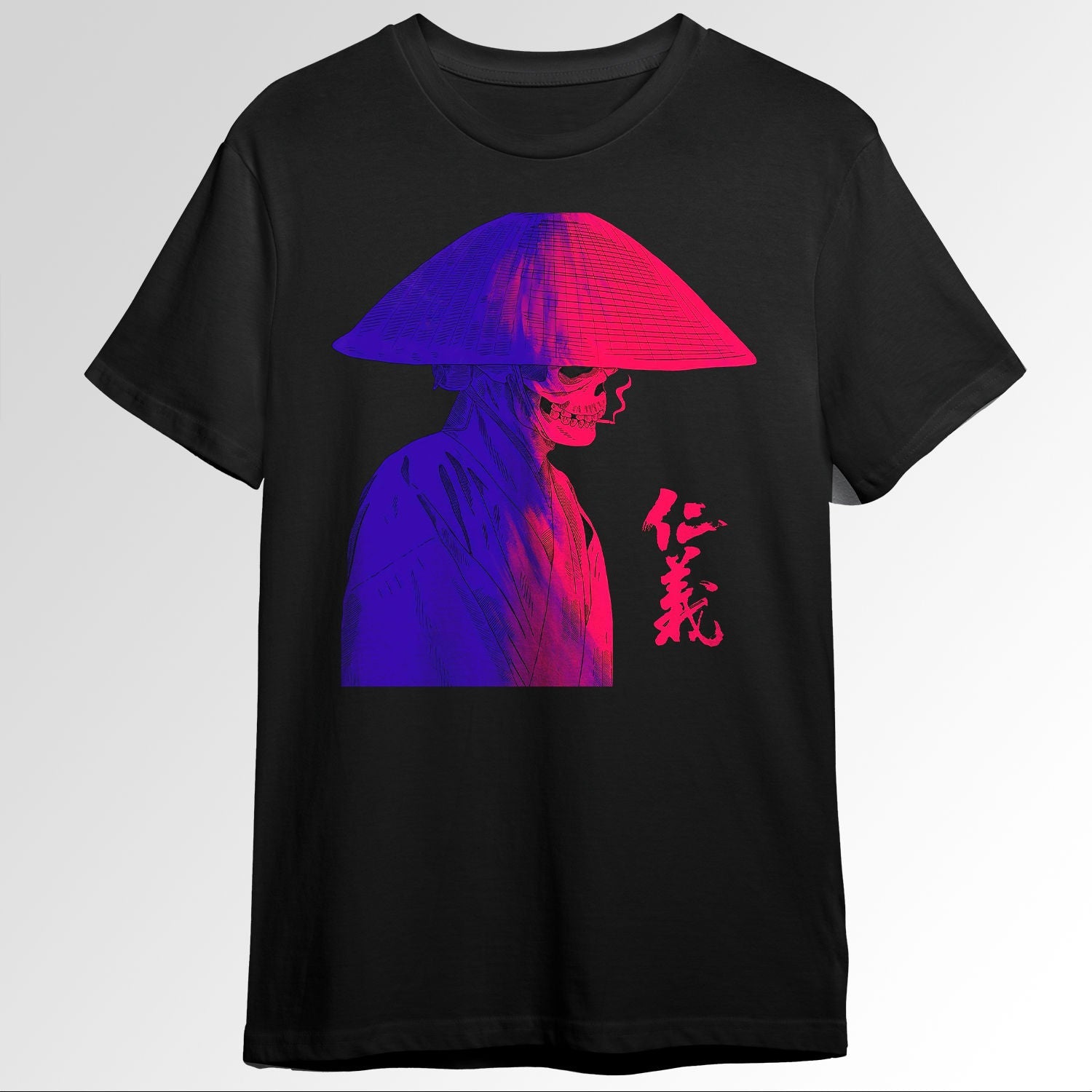 Vaporwave Japanese Urban Samurai Skull 127929872