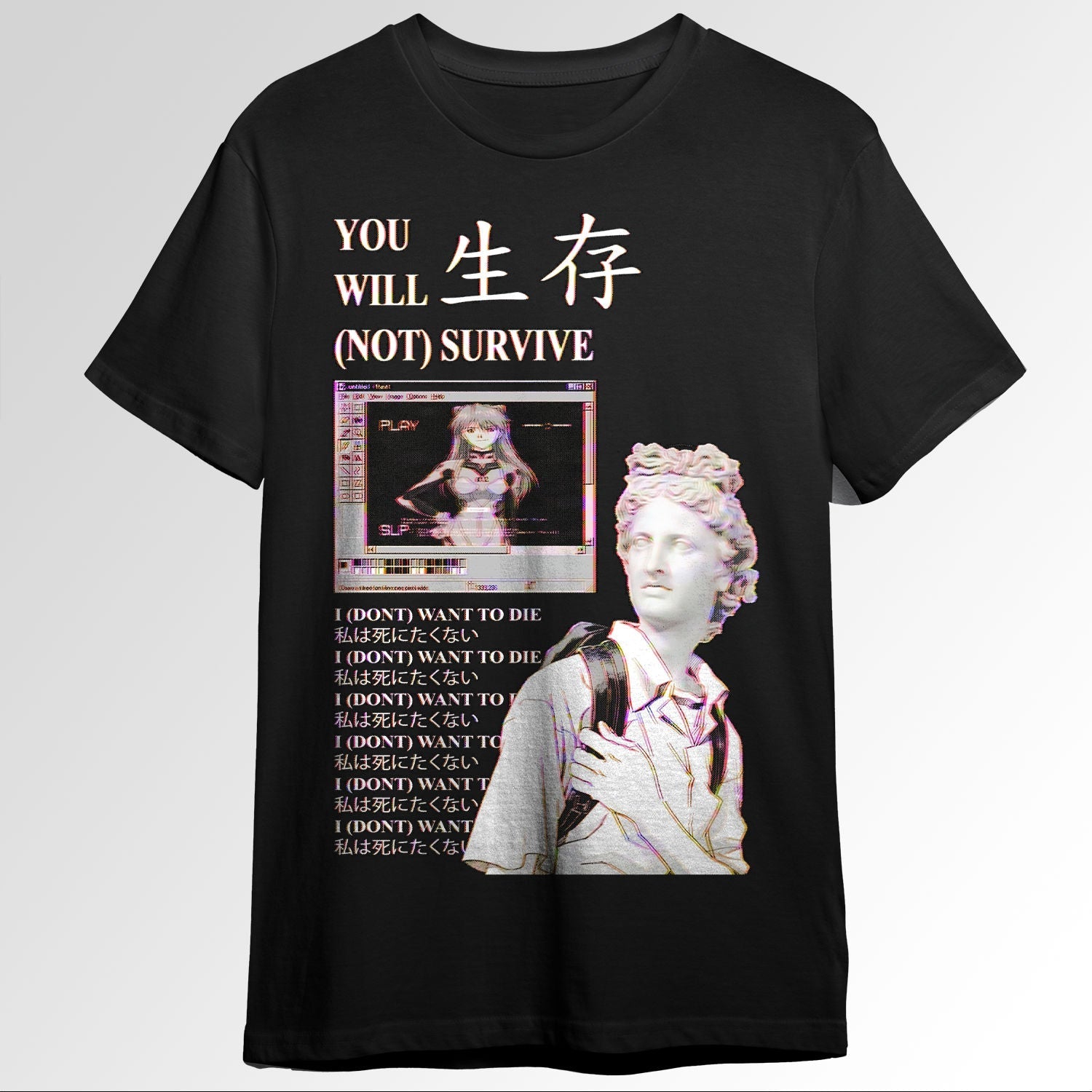 YOU WILL NOT SURVIVE EVANGELION SAD JAPANESE AEST1929